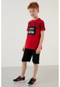 LELA Regular Fit Shorts And T-Shirt - Shorts - Red -Kinder Schoenen Winkel 027cd475dcbf4c36b956256670906ecd